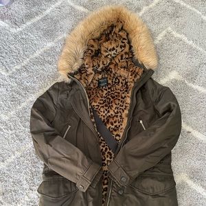 Zara Fur-Lined Parker Anorak Coat